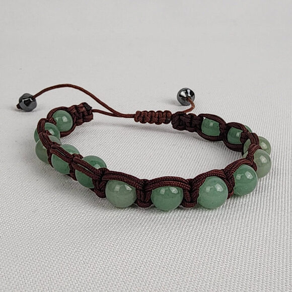 Green Natural Stone Adjustable Bracelet - Picture 2 of 4